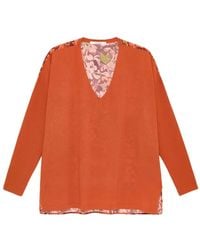 Maliparmi - Floral-Print V-Neck Sweater - Lyst