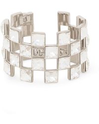 Dolce & Gabbana - Logo-plaque Crystal-embellished Bracelet - Lyst