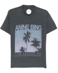 Anine Bing - Palm-Print T-Shirt - Lyst