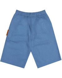 Pleasures - Rhinestone Baggy Denim Shorts - Lyst