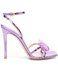 Gianvito Rossi - 110mm Gemstone-detail Leather Sandals - Lyst