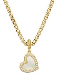 David Yurman - 18Kt Dy Elements Heart Diamond Pendant (19.5Mm) - Lyst