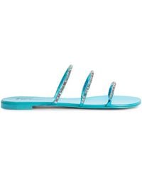 Giuseppe Zanotti - Dark Colorful Rhinestone-Embellished Sandals - Lyst