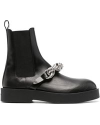 Jil Sander - Chain-link Ankle Leather Boots - Lyst