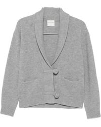 forte_forte - Ribbed-Knit Shawl-Collar Cardigan - Lyst