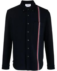 Thom Browne - Rwb Stripe Cotton Shirt Jacket - Lyst