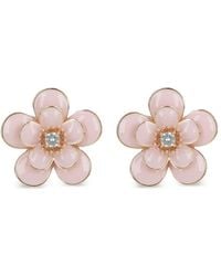 Self-Portrait - Crystal-Embellished Floral Earrings - Lyst
