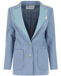 Hebe Studio - Blazer À Revers Contrastants - Lyst