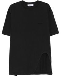 The Attico - Oversized Curved Hem Cotton T-Shirt - Lyst