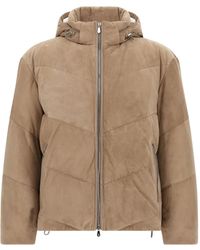 Brunello Cucinelli - Gesteppte Wildleder-Daunenjacke - Lyst