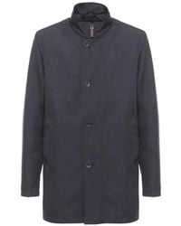 Herno - High-Neck Button-Fastening Coat - Lyst