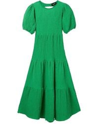 Desigual - Short-Sleeve Tiered Midi Dress - Lyst