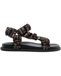 Fendi - Ff Monogram Satin Ruched Sport Sandals - Lyst