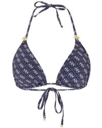 Guess - 4G Logo-Print Triangle Bikini Top - Lyst