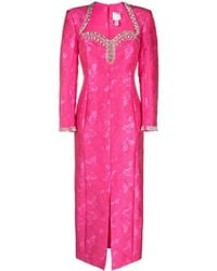 Huishan Zhang - Midi-jurk Met Bloemen-jacquard - Lyst