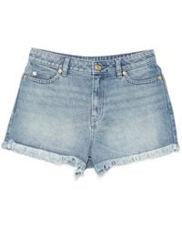 Michael Kors - Short En Jean À Ourlet Frangé - Lyst