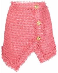 Balmain - Textured-tweed Mini Skirt - Lyst