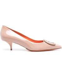 Santoni - 50mm Pointed-toe Patent Leather Pumps - Lyst