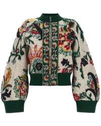 Sacai - Floral-Jacquard Cropped Jacket - Lyst