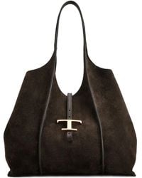 Tod's - Medium Suede T-Bar Shoulder Bag - Lyst