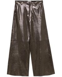 Forte Forte - Leren Broek Met Textuur - Lyst