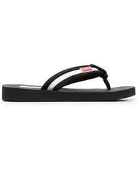 KENZO - Gestreifte Flip-Flops Mit Logo - Lyst