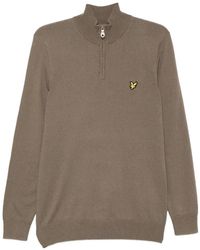 Lyle & Scott - Quarter-Zip Logo-Patch Sweater - Lyst