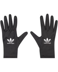 Balenciaga X Adidas gants à logo brodé - Noir