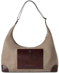 Brunello Cucinelli - Water-Resistant Canvas And Burnished Calfskin Messenger Bag - Lyst