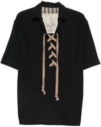 Ziggy Chen - Lace-Up Collar T-Shirt - Lyst