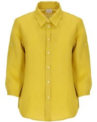 Emme - Button-Up Three-Quarter-Sleeved Shirt - Lyst