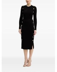 Guess - Button-Embellished Midi Dress - Lyst