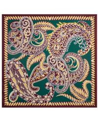 Etro - Paisley Floral Silk Scarf - Lyst