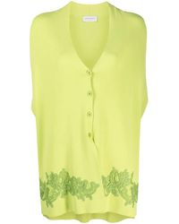 ERMANNO FIRENZE - Floral Lace-Appliqué Short-Sleeve Cardigan - Lyst