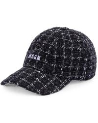 MSGM - Tweed-Effect Logo-Embroidered Baseball Cap - Lyst