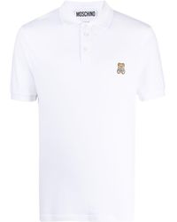 Moschino - Teddy Motif Embroidered Polo Shirt - Lyst