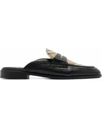 Burberry - Check And Leather Opal Mules - Lyst