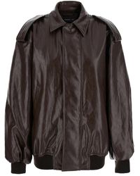 FEDERICA TOSI - Leather Bomber Jacket - Lyst