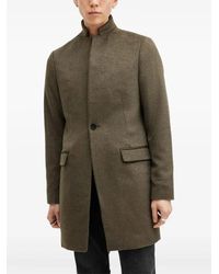 AllSaints - High-Neck Single-Breasted Coat - Lyst