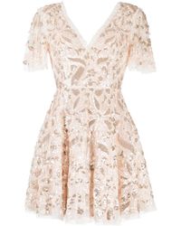 Needle & Thread - Sequin-Embellished V-Neck Dress - Lyst