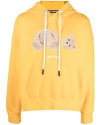 Palm Angels - Yellow Bear Print Hoodie - Lyst