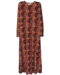 Siyu - Floral-Print Long-Sleeve Midi Dress - Lyst