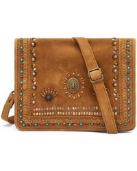 Frau - Stud-Embellished Suede Shoulder Bag - Lyst