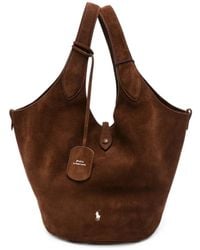 Polo Ralph Lauren - Logo-Embroidered Suede Tote Bag - Lyst