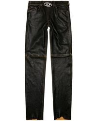 DIESEL - P-Kooman Leather Trousers - Lyst