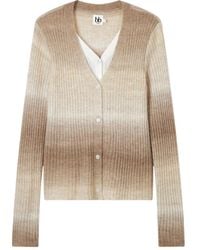 B+ AB - Button Ribbed Cardigan - Lyst