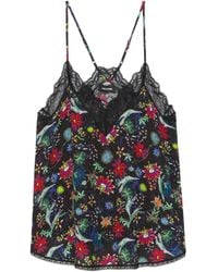 Zadig & Voltaire - Christy Top Met Bloemenkant - Lyst