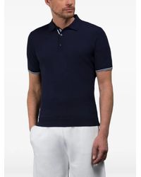 Moorer - Adolfo-Cre Poloshirt Met Knoopsluiting - Lyst
