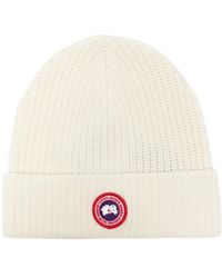 Canada Goose - Gerippte Beanie Mit Logo-Patch - Lyst