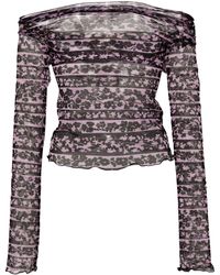 KNWLS - Clavicle Abstract-print Mesh Top - Lyst
